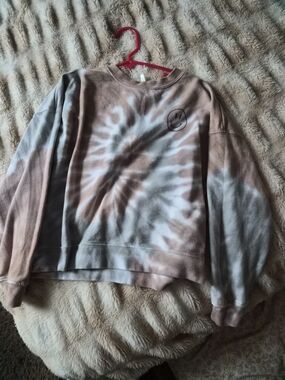 Tie-Dye Crewneck Sweatshirt - Brown & Cream